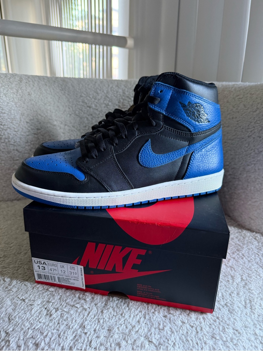 Nike Air Jordan 1 High OG Royal 2017 Black/Blue Men's Sneakers